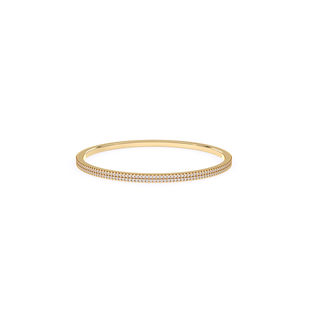 Delicate Two Row Round Diamond Bangle